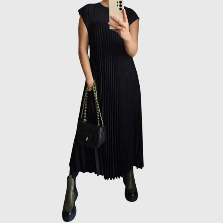 Women's Pleated Dress with Flattering Fit for Occasions