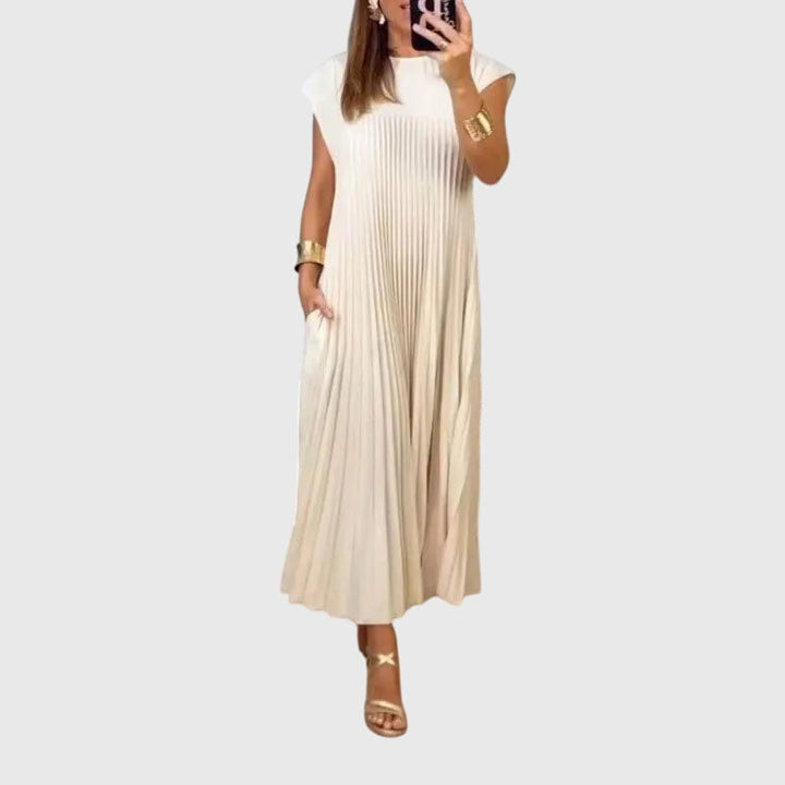 Women's Pleated Dress with Flattering Fit for Occasions