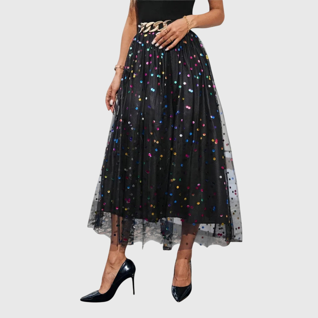 Women's Pleated Skirt with Light Draping for Evening