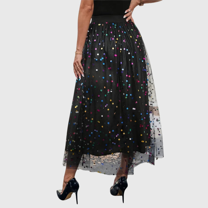 Women's Pleated Skirt with Light Draping for Evening