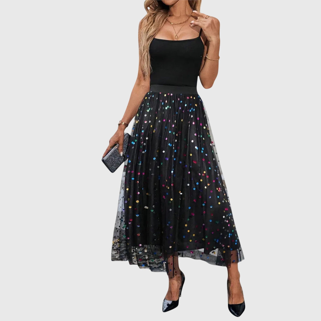 Women's Pleated Skirt with Light Draping for Evening
