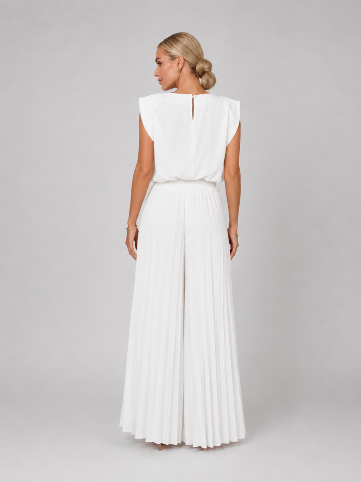 Women’s Pleated Wide-Leg Set with Comfort