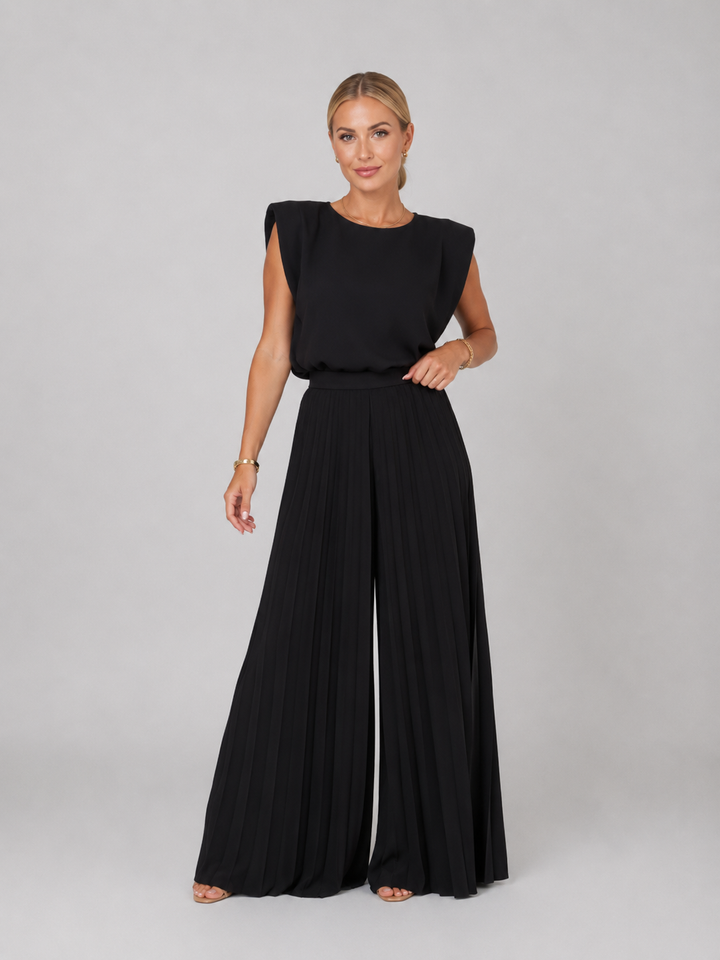 Women’s Pleated Wide-Leg Set with Comfort