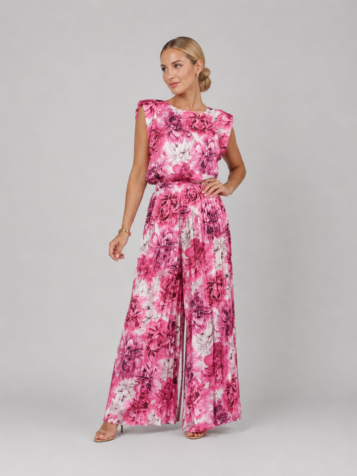 Women’s Pleated Wide-Leg Set with Comfort