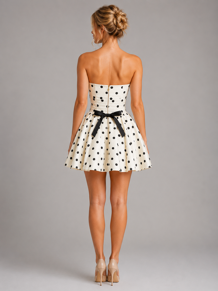 Women’s Polka Dot Corset Dress with Bandeau
