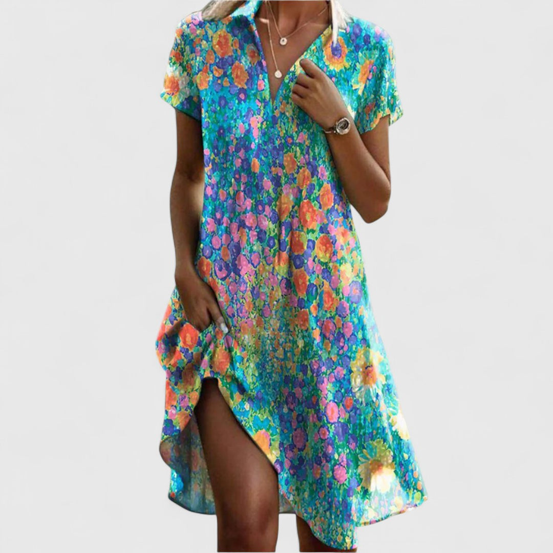 Women's Polka Dot Midi Dress with Asymmetric Hem for Festivals
