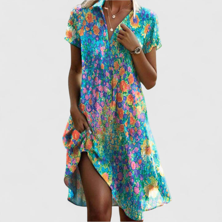 Women's Polka Dot Midi Dress with Asymmetric Hem for Festivals