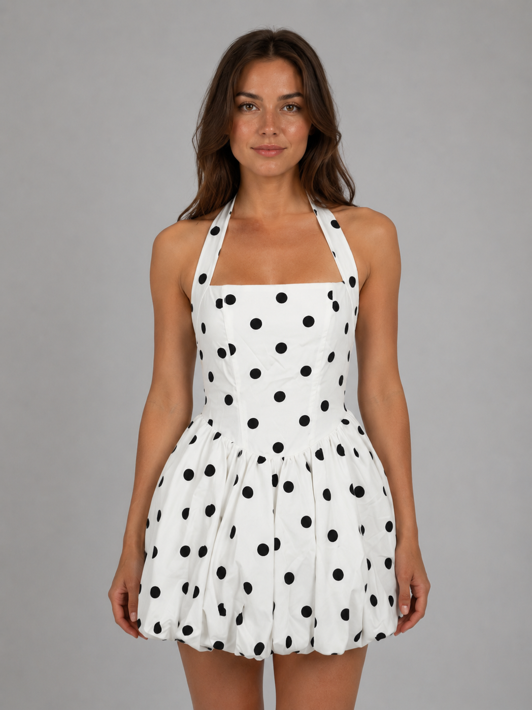 Women’s Polka Dot Mini Dress with Halter