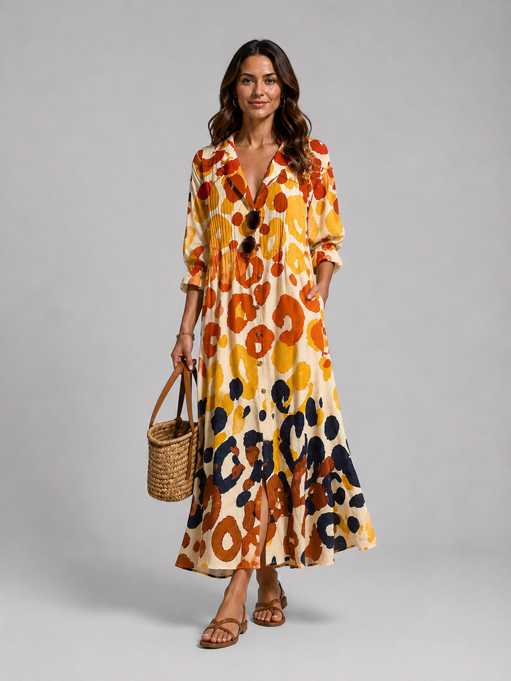 Women’s Printed Shirt Maxi Dress