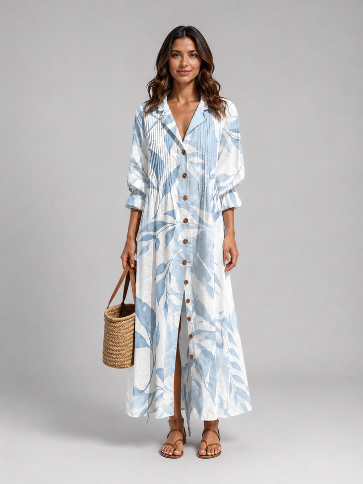 Women’s Printed Shirt Maxi Dress