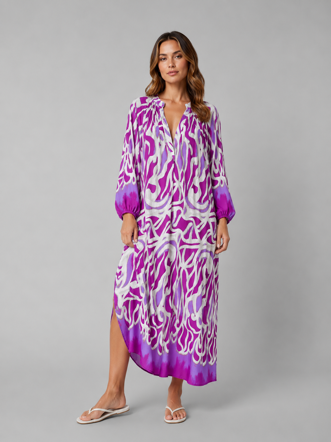 Women’s Relaxed Maxi Dress with Abstract Print