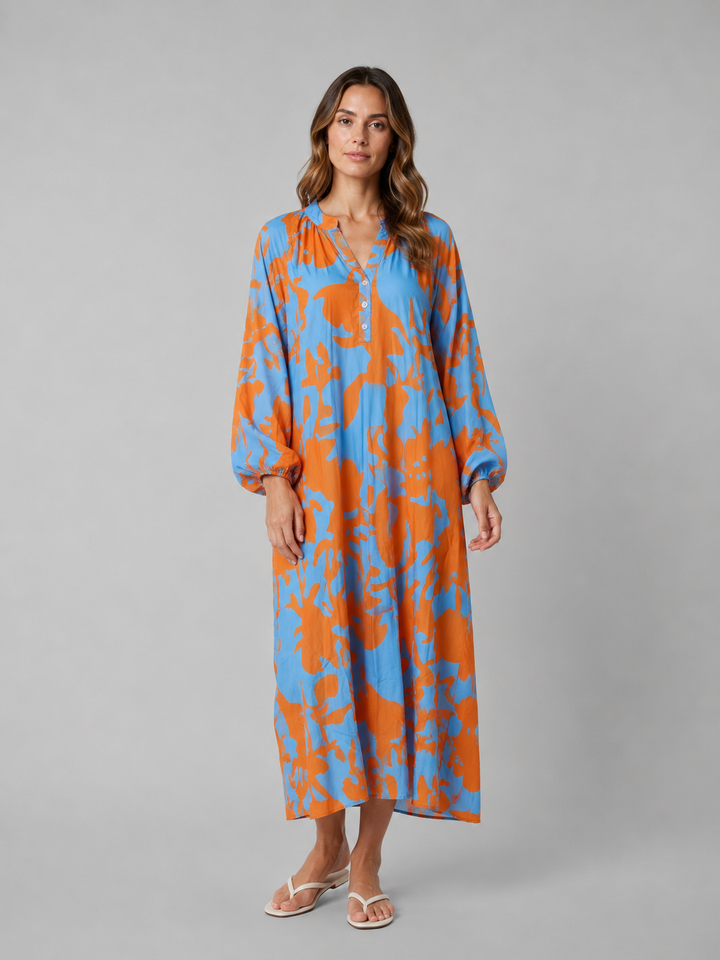 Women’s Relaxed Maxi Dress with Abstract Print