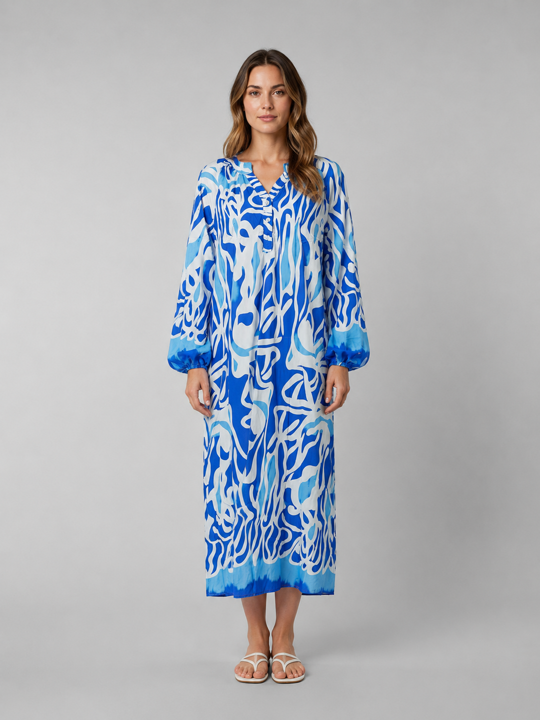 Women’s Relaxed Maxi Dress with Abstract Print