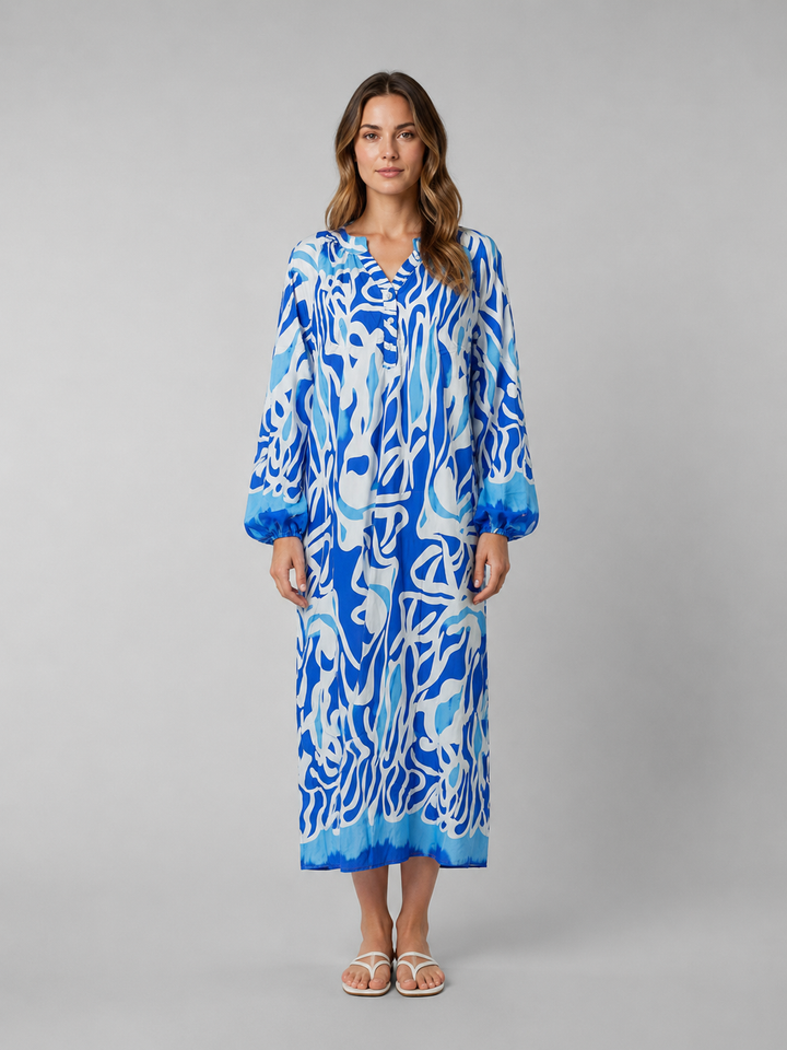 Women’s Relaxed Maxi Dress with Abstract Print