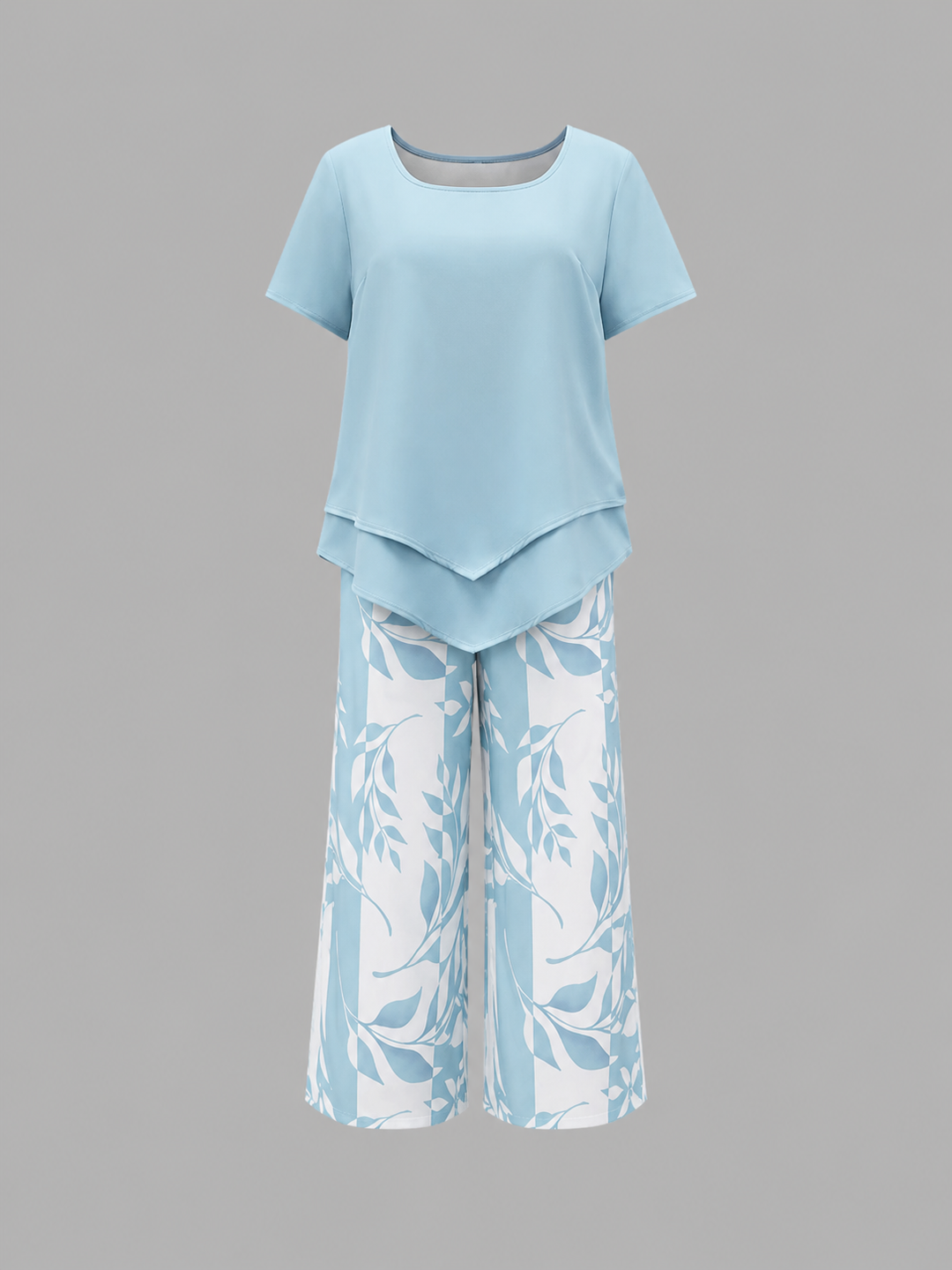 Women’s Relaxed Two-Piece Set with Layered Top