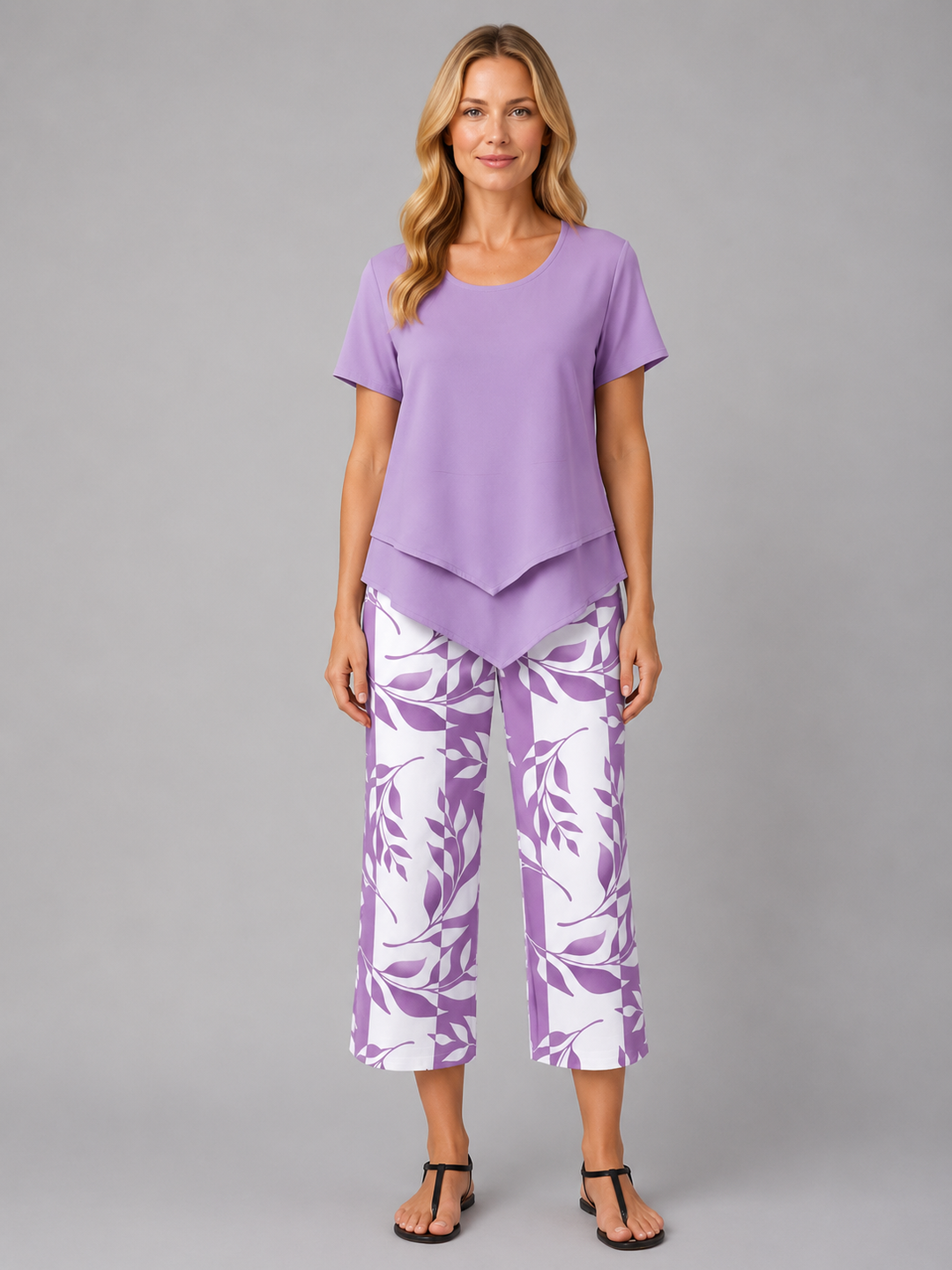 Women’s Relaxed Two-Piece Set with Layered Top