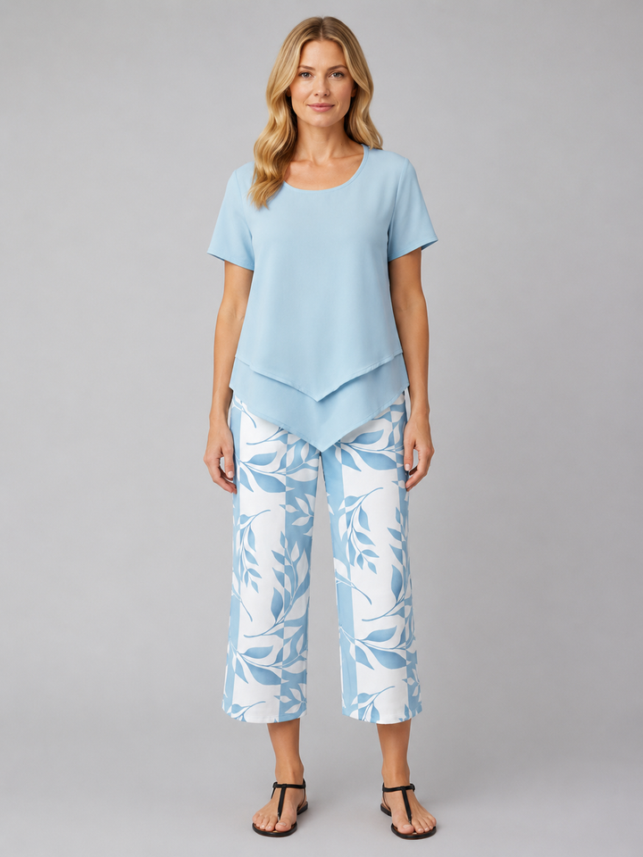 Women’s Relaxed Two-Piece Set with Layered Top
