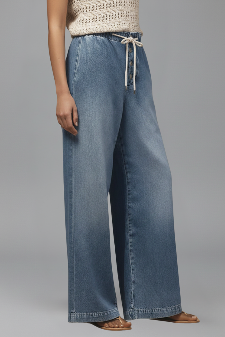 Women's Relaxed Wide-Leg Denim Jeans for Summer Days