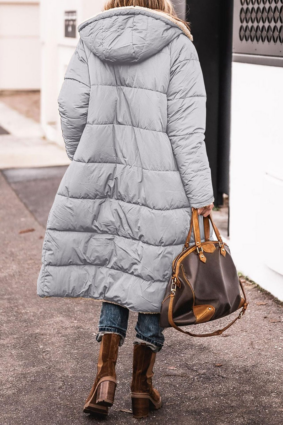 Women's Reversible Coat with Plush Lining for Winter