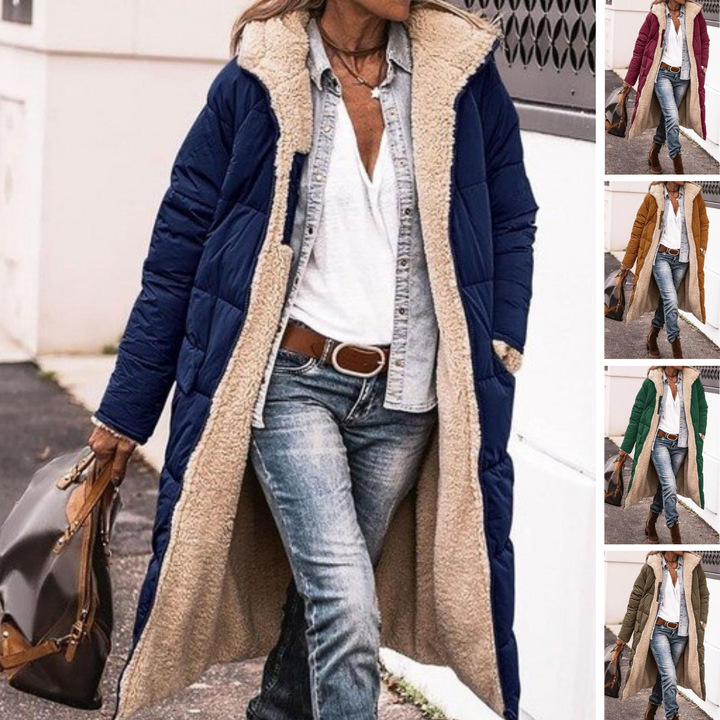 Women's Reversible Coat with Plush Lining for Winter