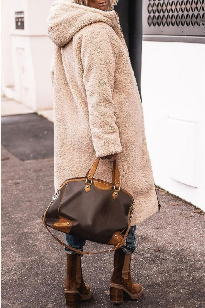 Women's Reversible Coat with Plush Lining for Winter