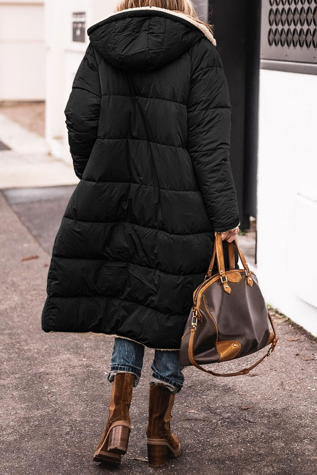 Women's Reversible Coat with Plush Lining for Winter