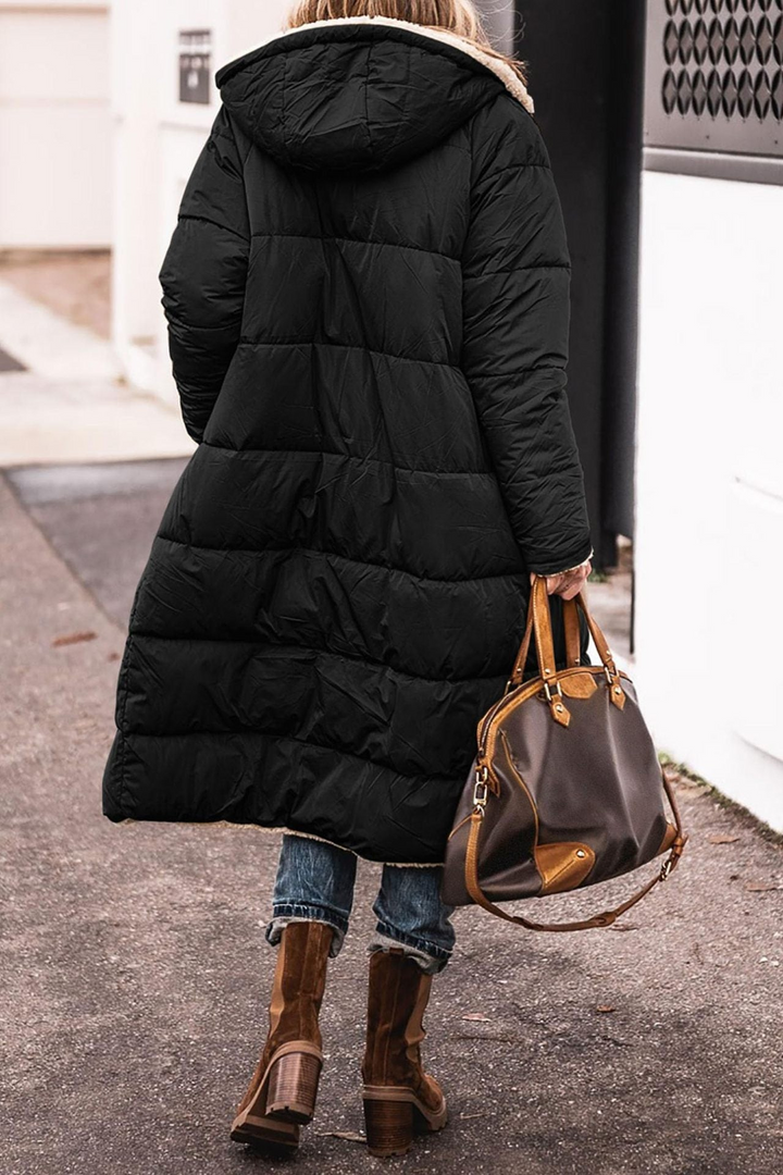 Women's Reversible Coat with Plush Lining for Winter