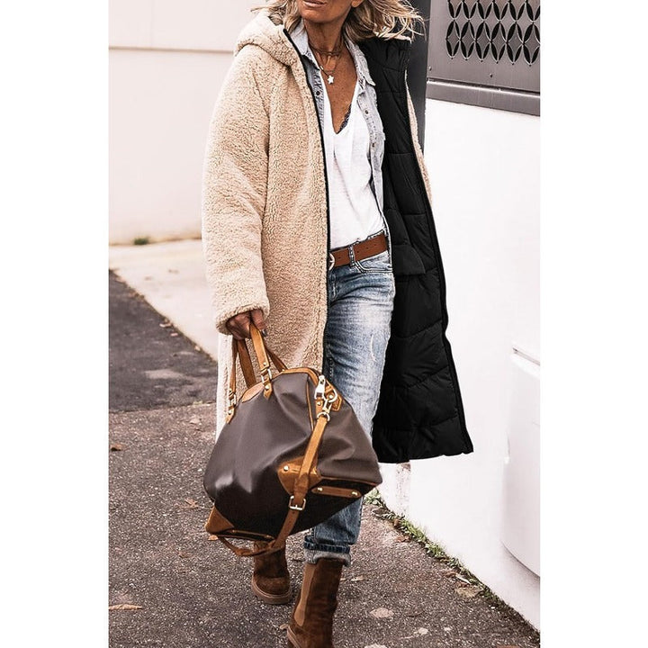 Women's Reversible Coat with Plush Lining for Winter