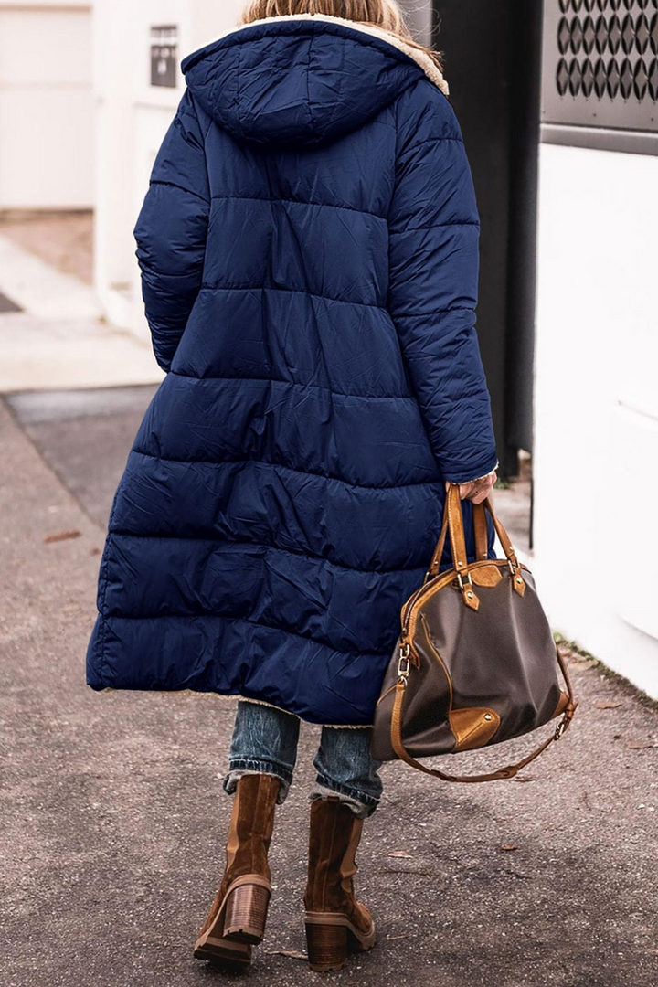 Women's Reversible Coat with Plush Lining for Winter