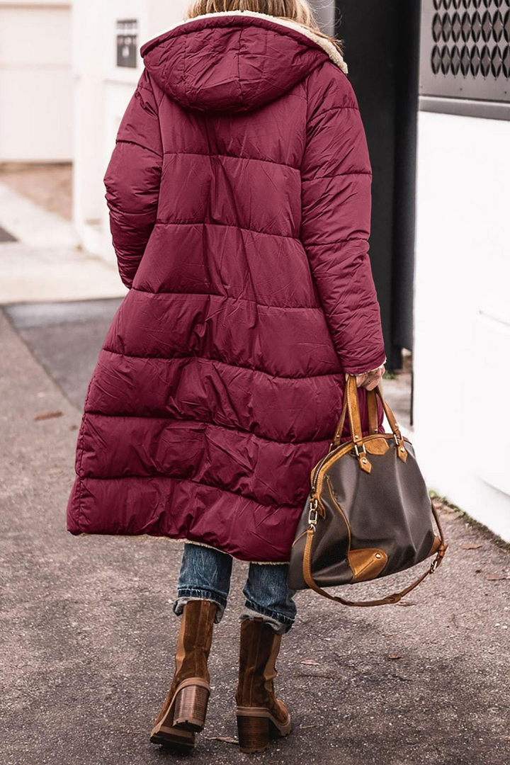 Women's Reversible Coat with Plush Lining for Winter