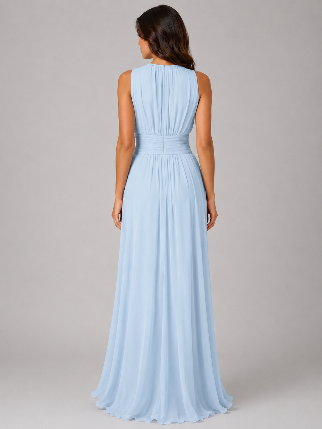 Women’s Ruched Maxi Dress with Flowing Silhouette