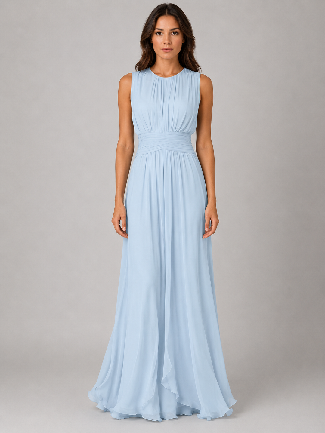 Women’s Ruched Maxi Dress with Flowing Silhouette