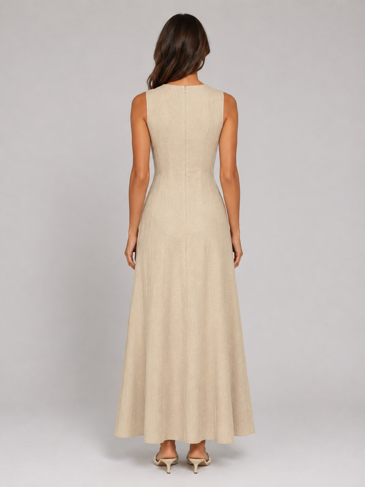 Women's Ruched Maxi Dress with Relaxed Style