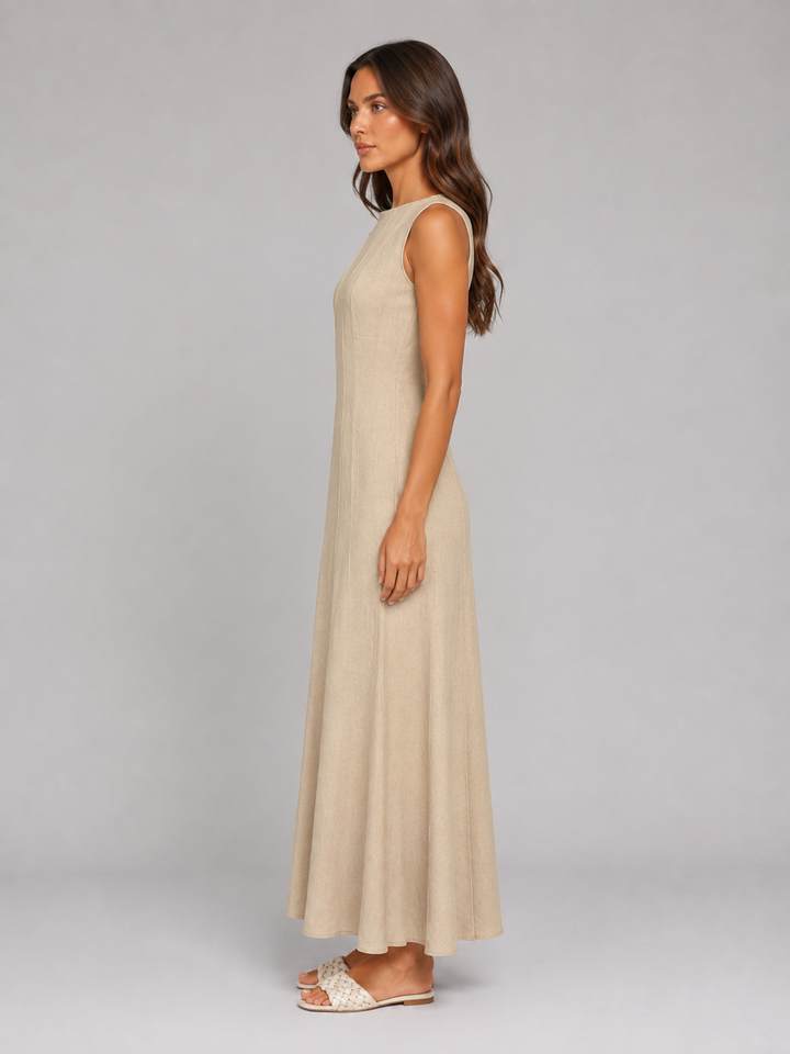 Women's Ruched Maxi Dress with Relaxed Style