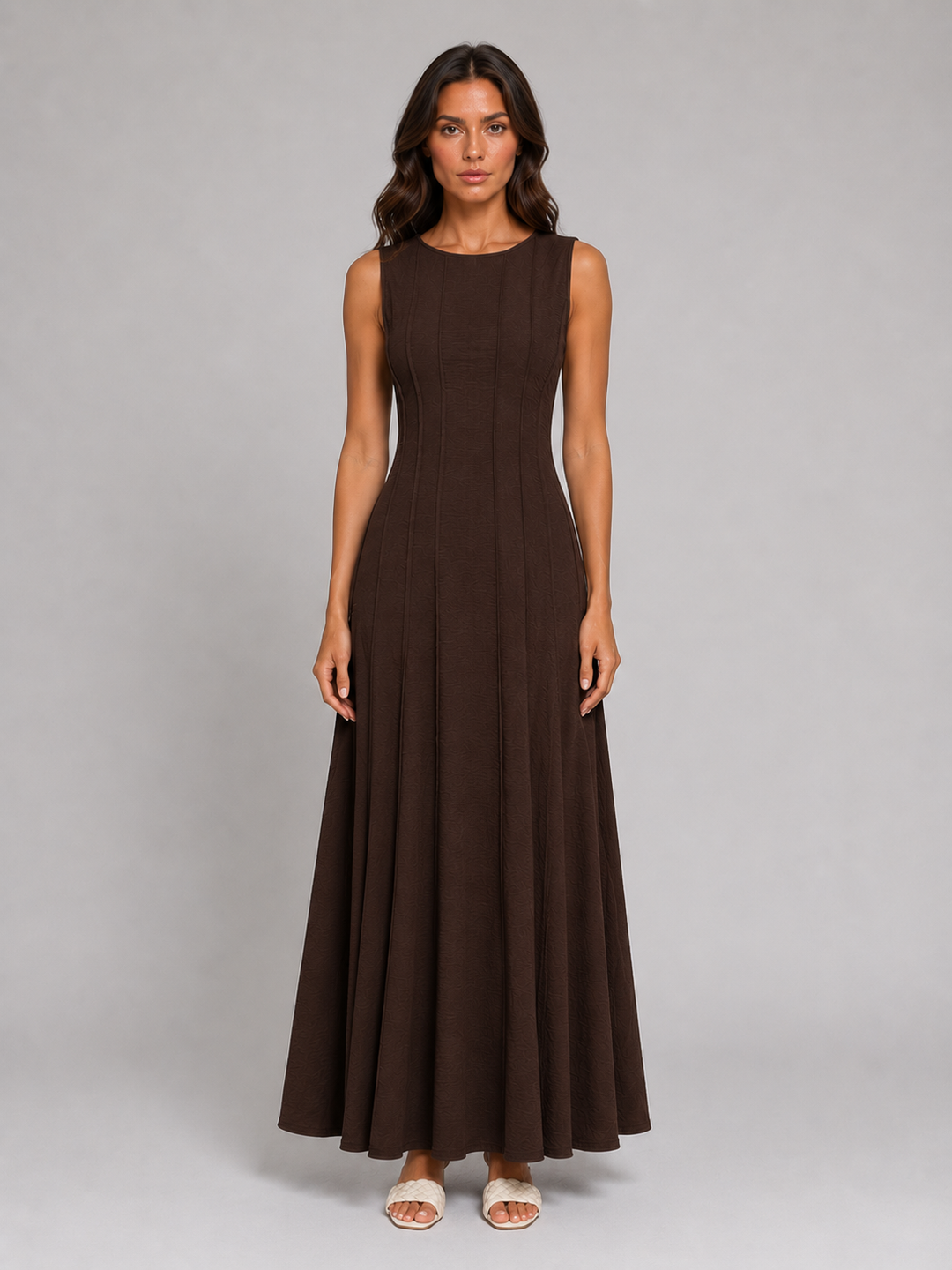 Women's Ruched Maxi Dress with Relaxed Style