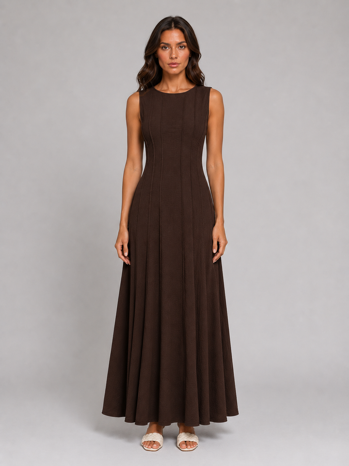 Women's Ruched Maxi Dress with Relaxed Style