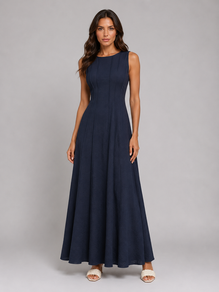 Women's Ruched Maxi Dress with Relaxed Style
