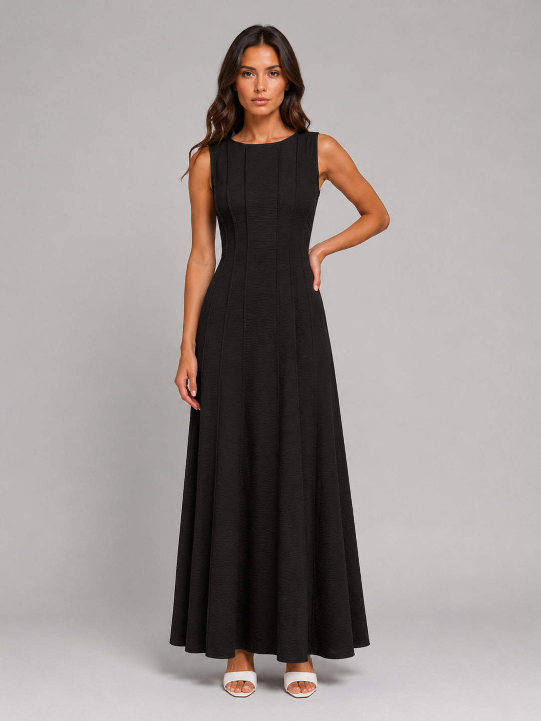 Women's Ruched Maxi Dress with Relaxed Style