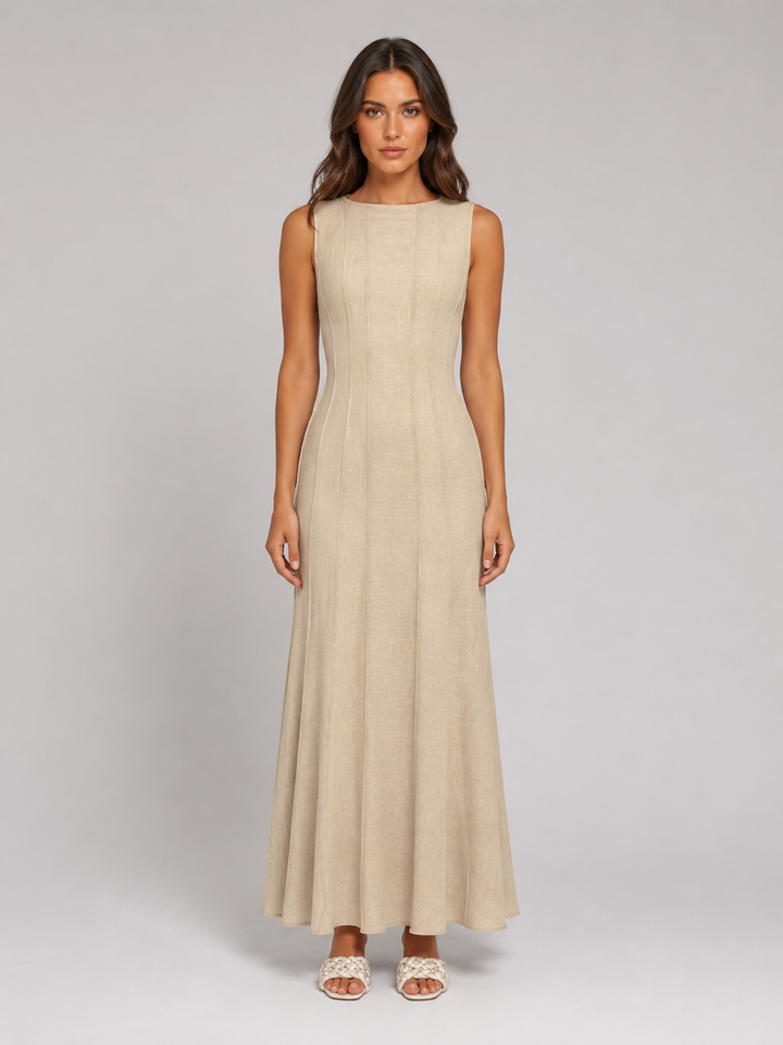 Women's Ruched Maxi Dress with Relaxed Style