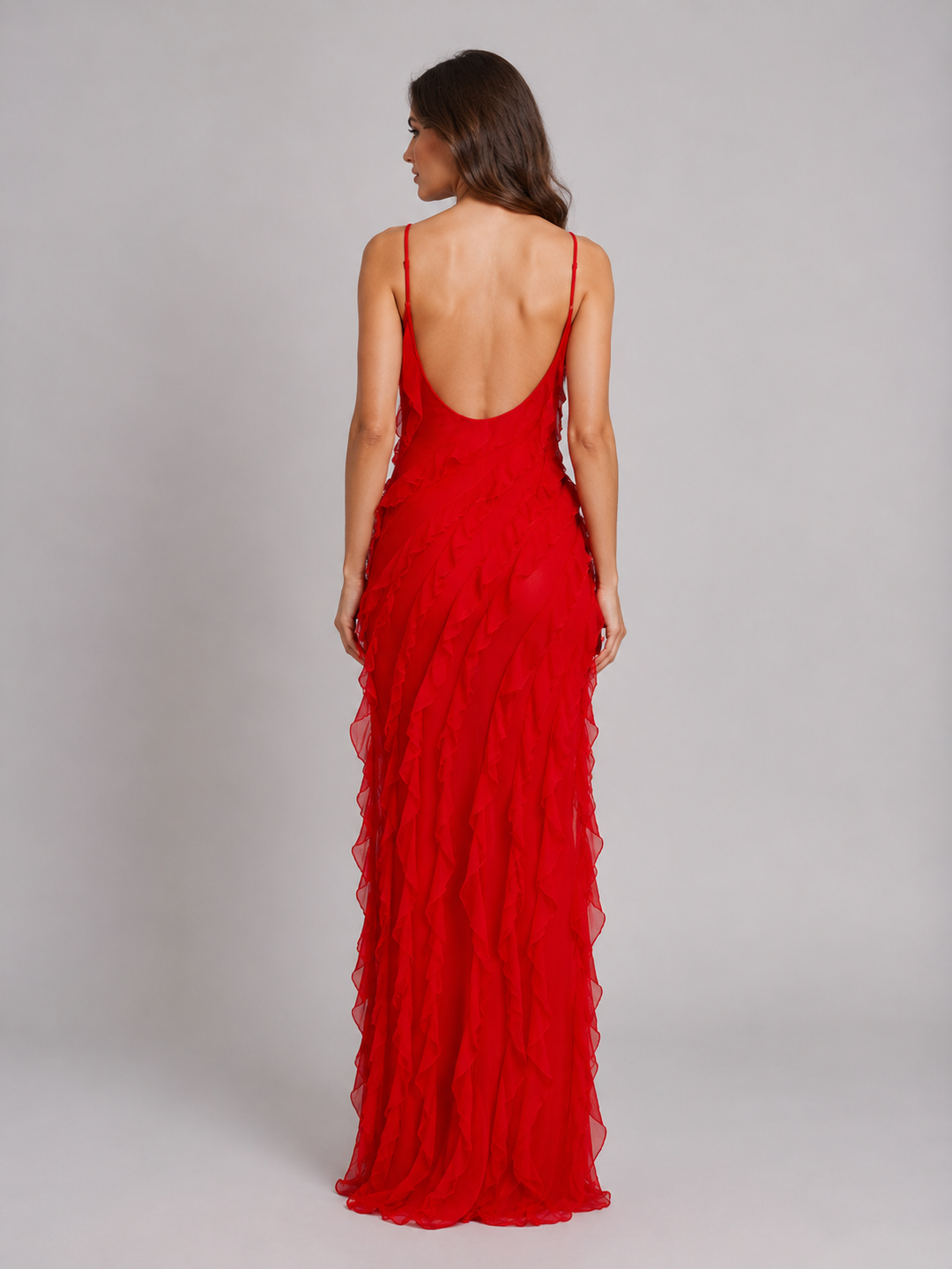 Women’s Ruffle Maxi Dress with Flowing Silhouette