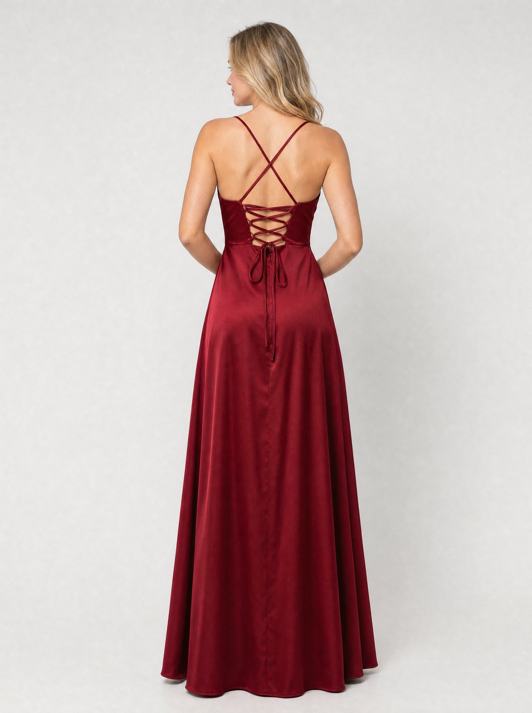 Women’s Satin Maxi Dress with Cowl Neck