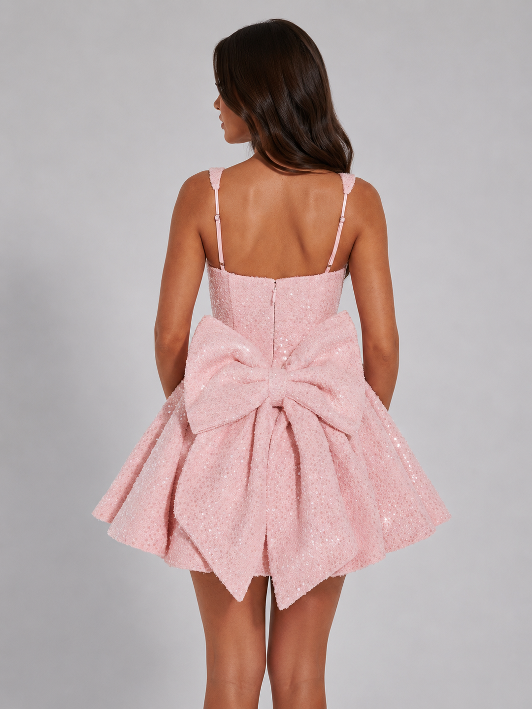Women’s Sequin Mini Dress with Bow Back