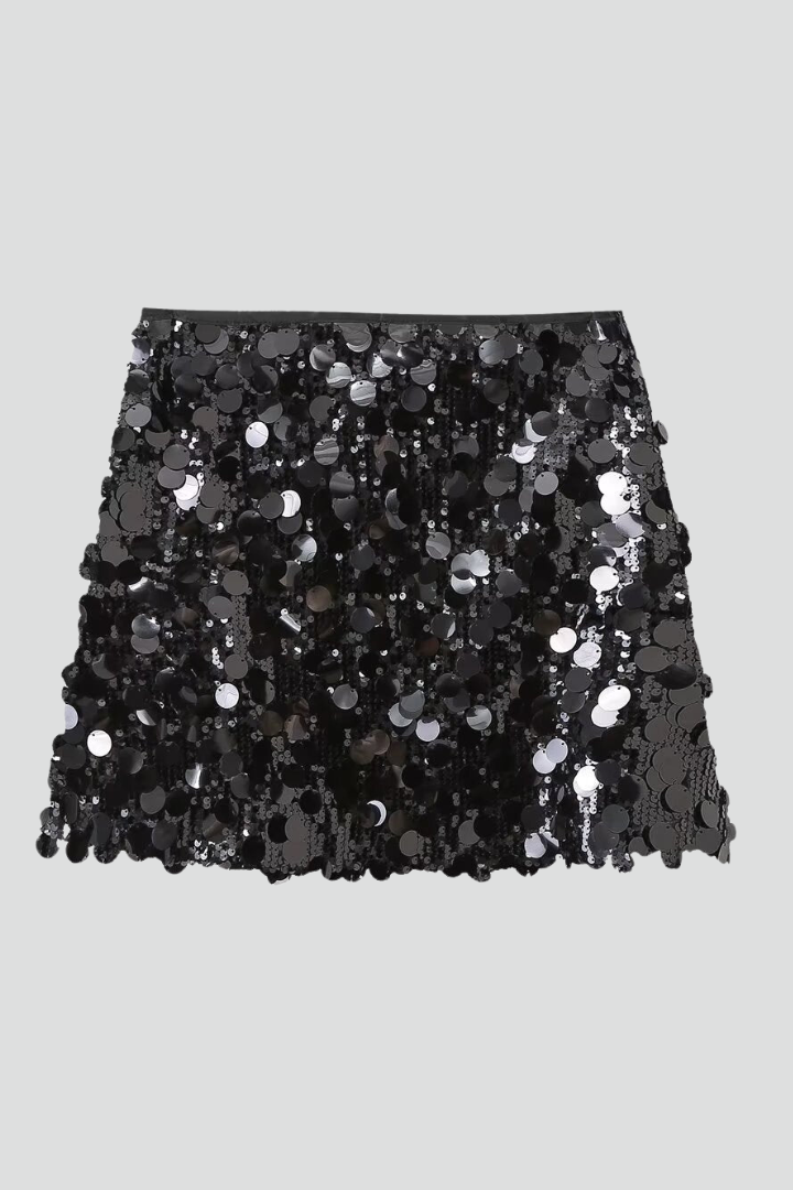 Women's Sequin Mini Skirt with Sparkle for Summer Parties