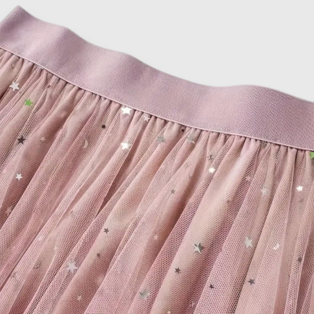 Women's Sequin Skirt with Gathered Hem for Festivities