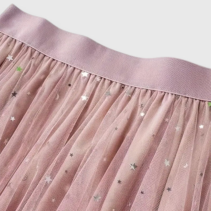 Women's Sequin Skirt with Gathered Hem for Festivities
