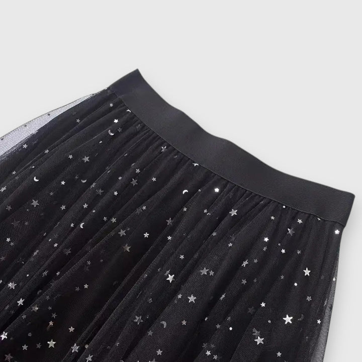 Women's Sequin Skirt with Gathered Hem for Festivities