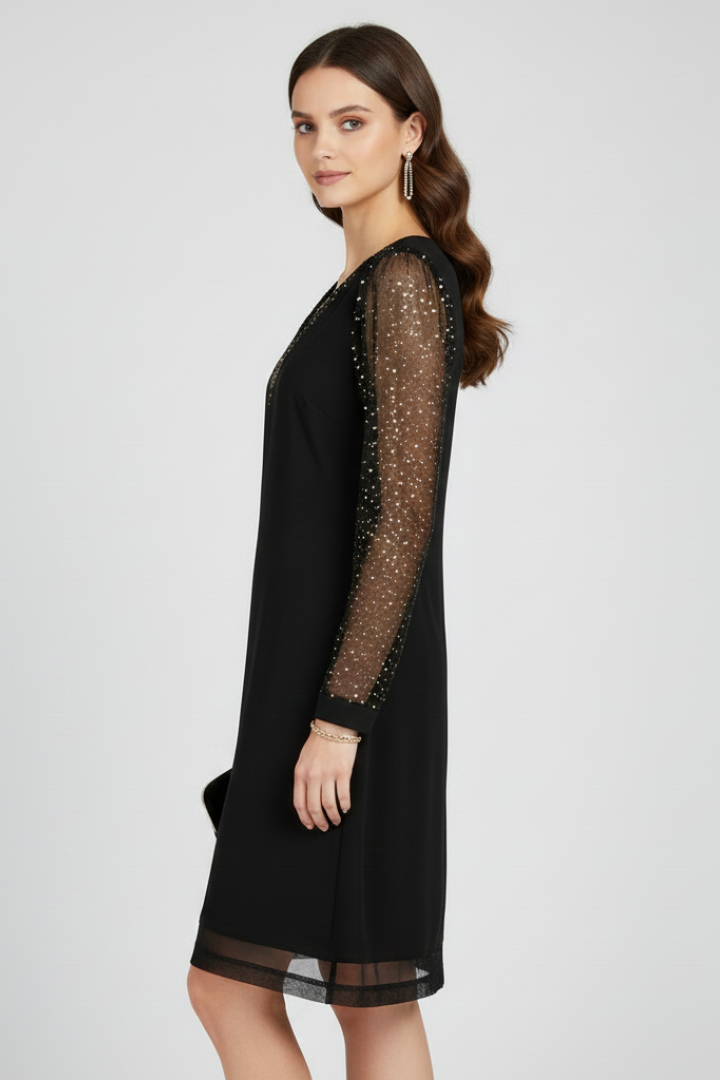 Women's Sequin Sleeve V-Neck Cocktail Dress for Evening