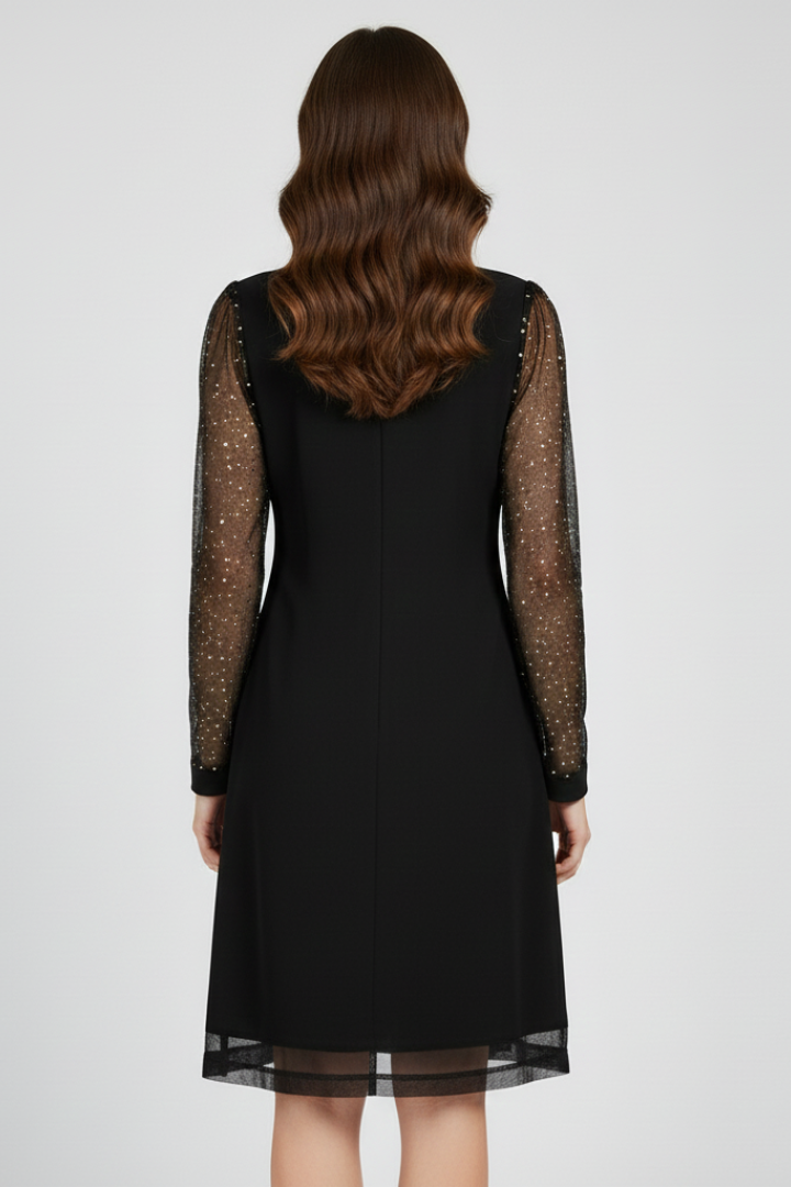 Women's Sequin Sleeve V-Neck Cocktail Dress for Evening