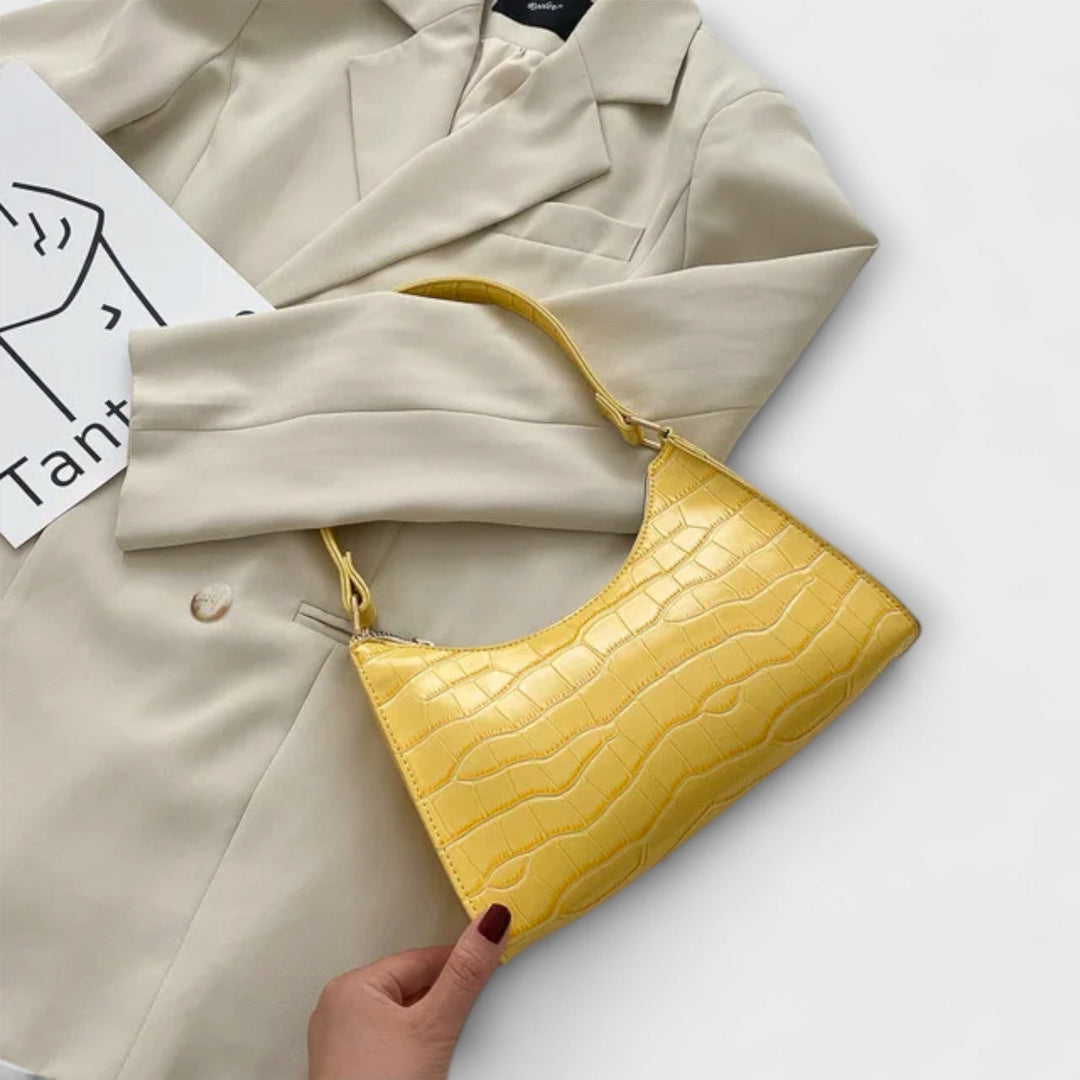 Women's Shiny Leather Bag with Spacious Interior for Work