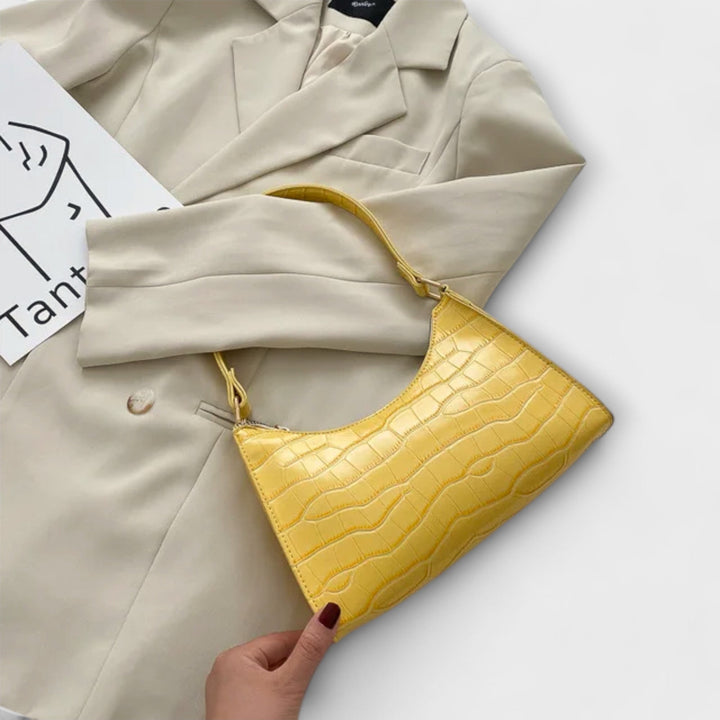 Women's Shiny Leather Bag with Spacious Interior for Work